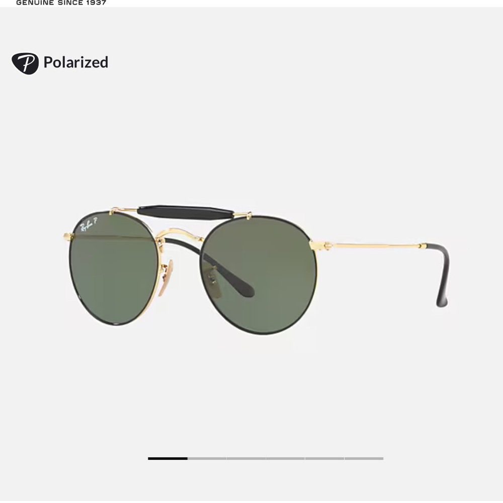Ray-Ban RB3747 Gold frame and Black Polarized lens Sunglasses